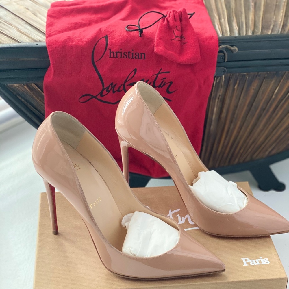 Christian Louboutin Nude Patent Leather Pigalles